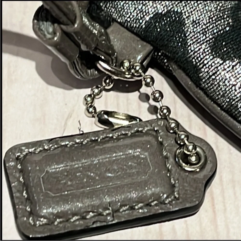 Coach Animal Print Clutch Wristlet Gray Black